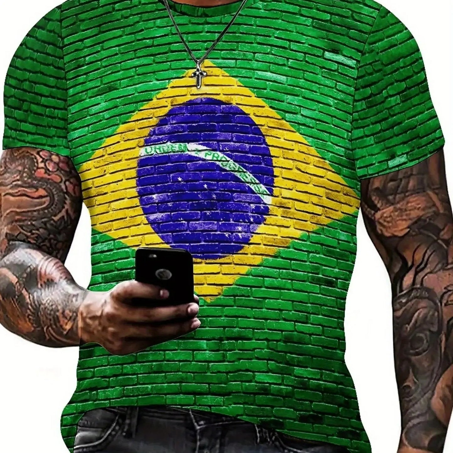 Men's & Women's Brazilian Flag 3D Print T-Shirt