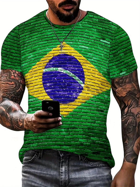 Men's & Women's Brazilian Flag 3D Print T-Shirt