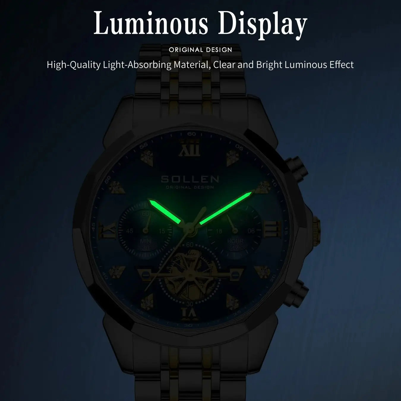 Men's Moon Phase Chronograph Watch