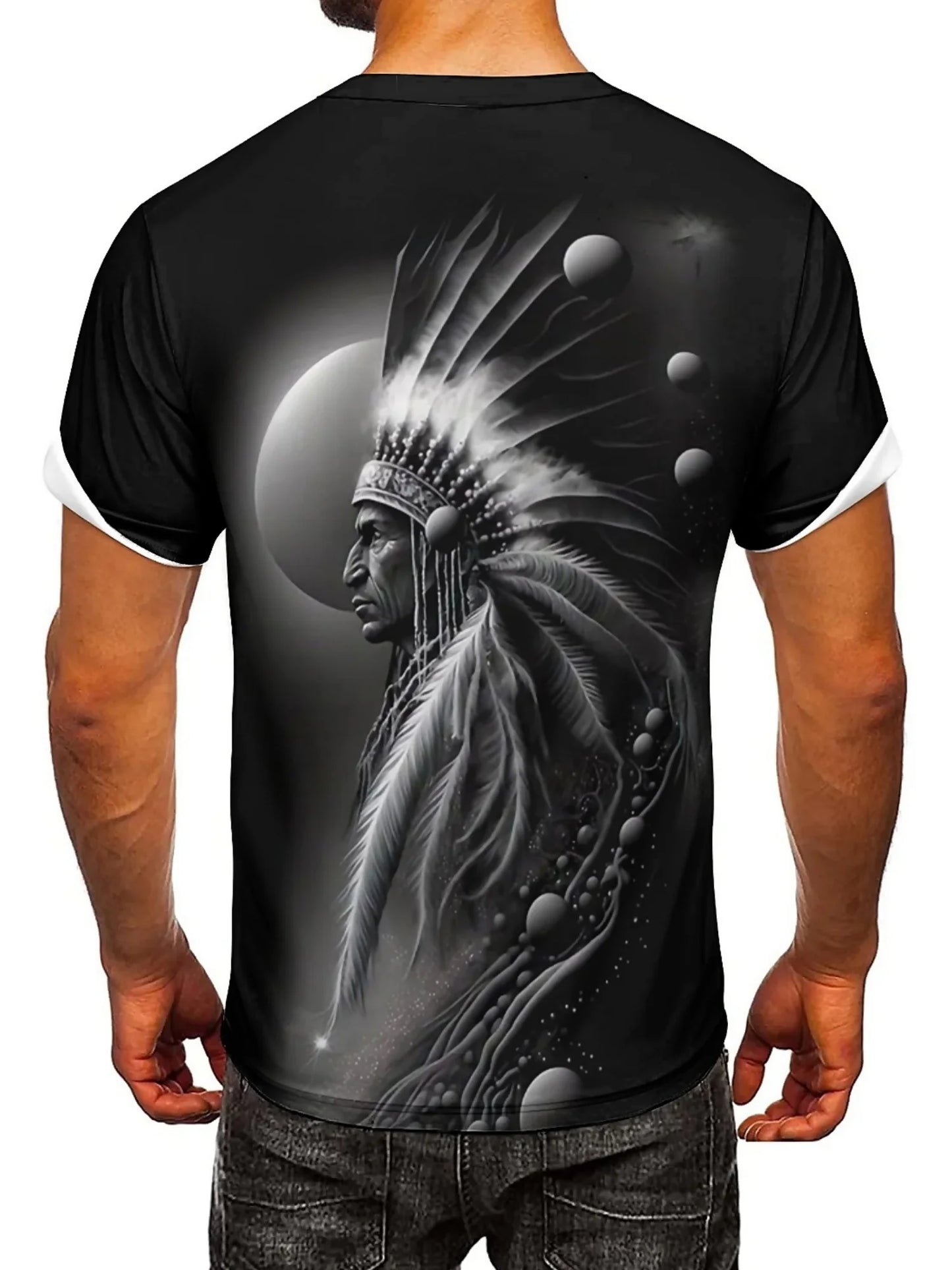 Men's 3D Printed Tribal Chieftain Graphic T-Shirt