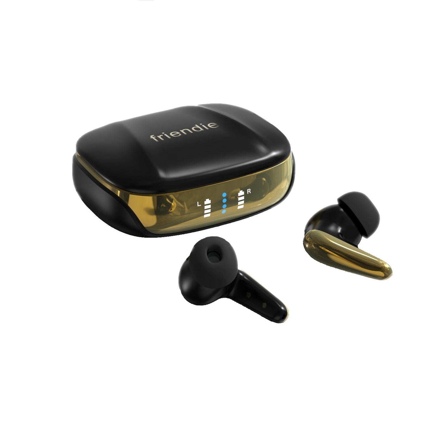 AIR Focus ANC Matte Black and Gold Active Noise Canceling Earbuds (In Ear Wireless Headphones)
