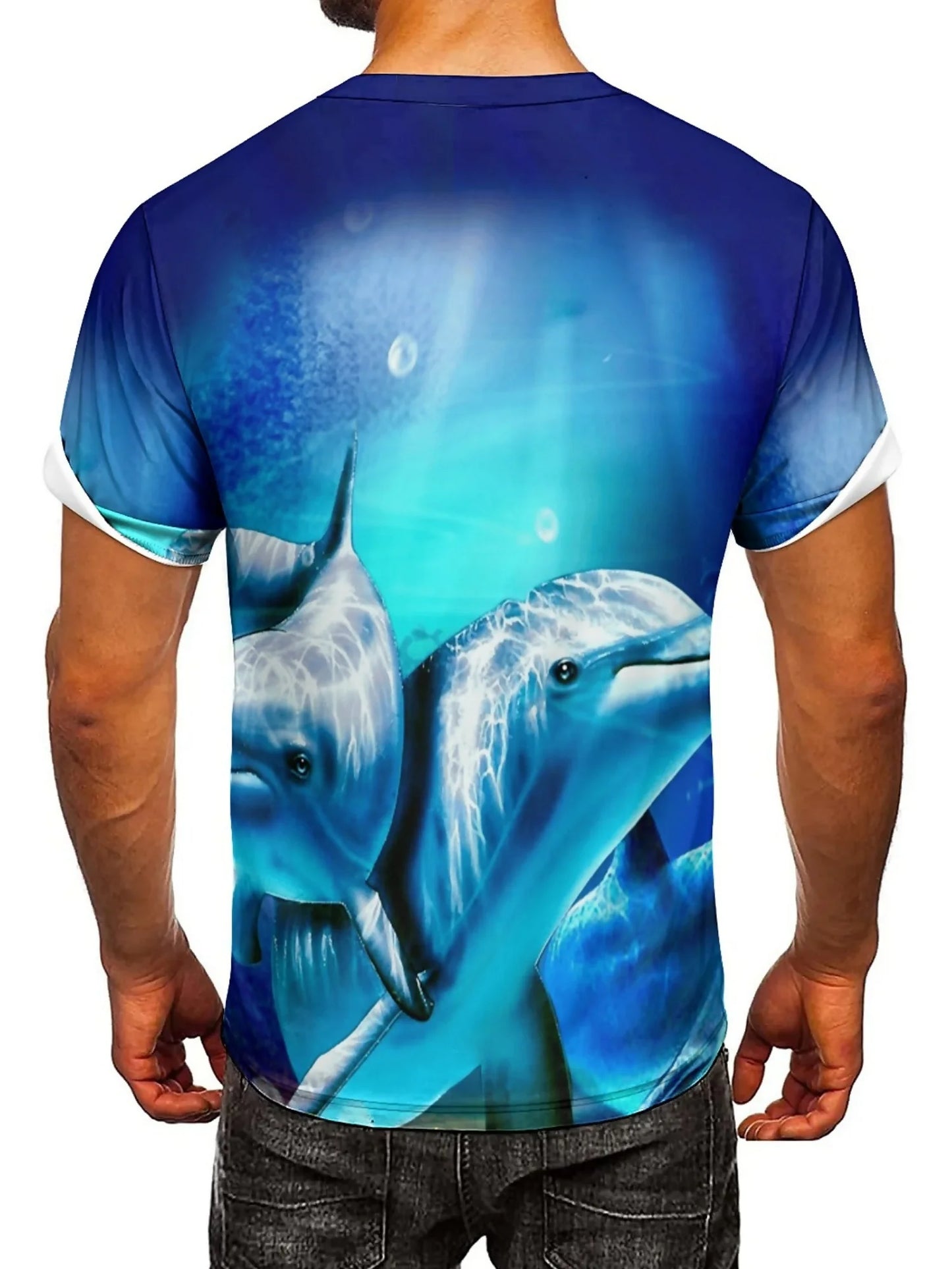 Men'S Ocean Animal Dolphin Print T-Shirt,