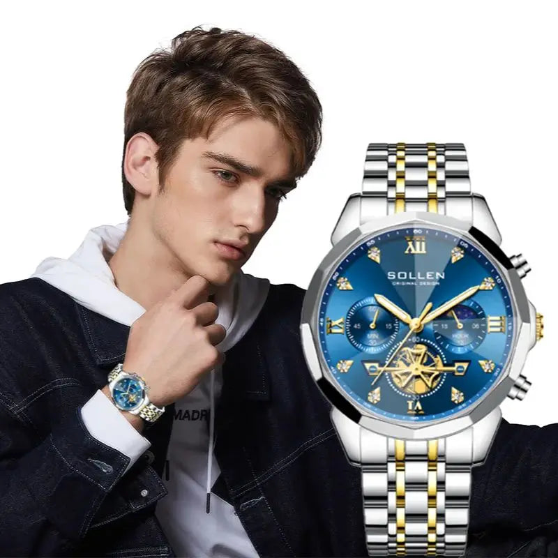 Men's Moon Phase Chronograph Watch