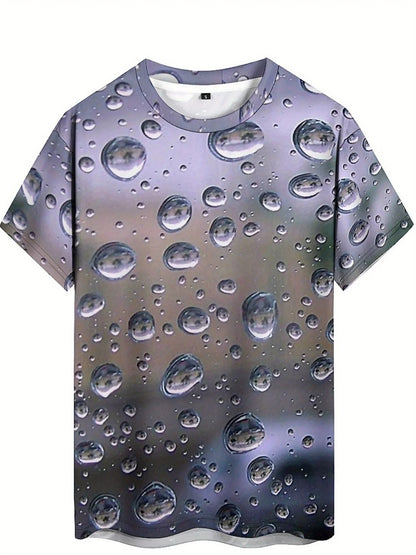 Men's 3D Print Water Drop Geometric Pattern T-Shirt
