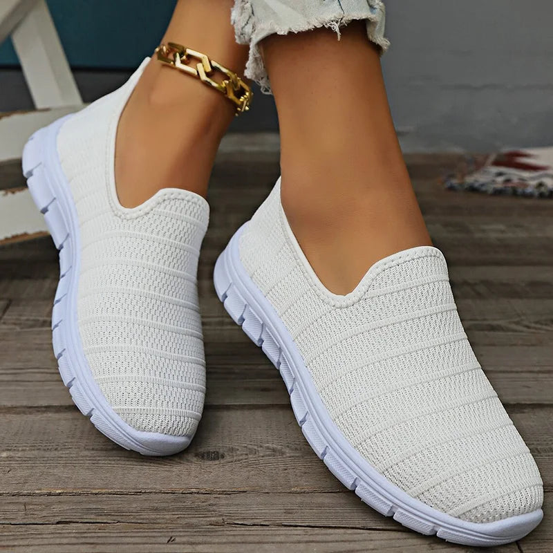 Women's Sneaker Slip On White Shoes