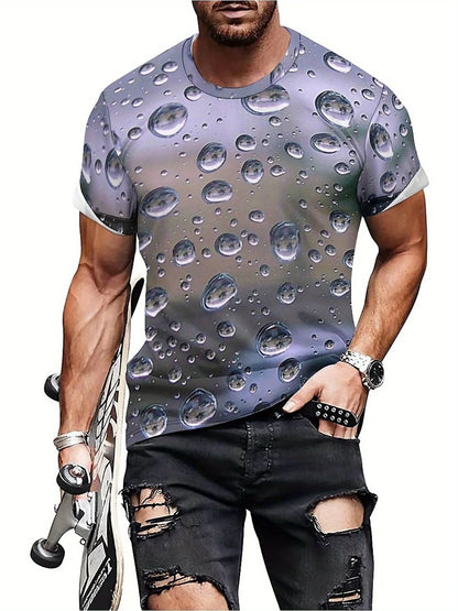 Men's 3D Print Water Drop Geometric Pattern T-Shirt