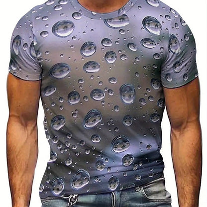 Men's 3D Print Water Drop Geometric Pattern T-Shirt