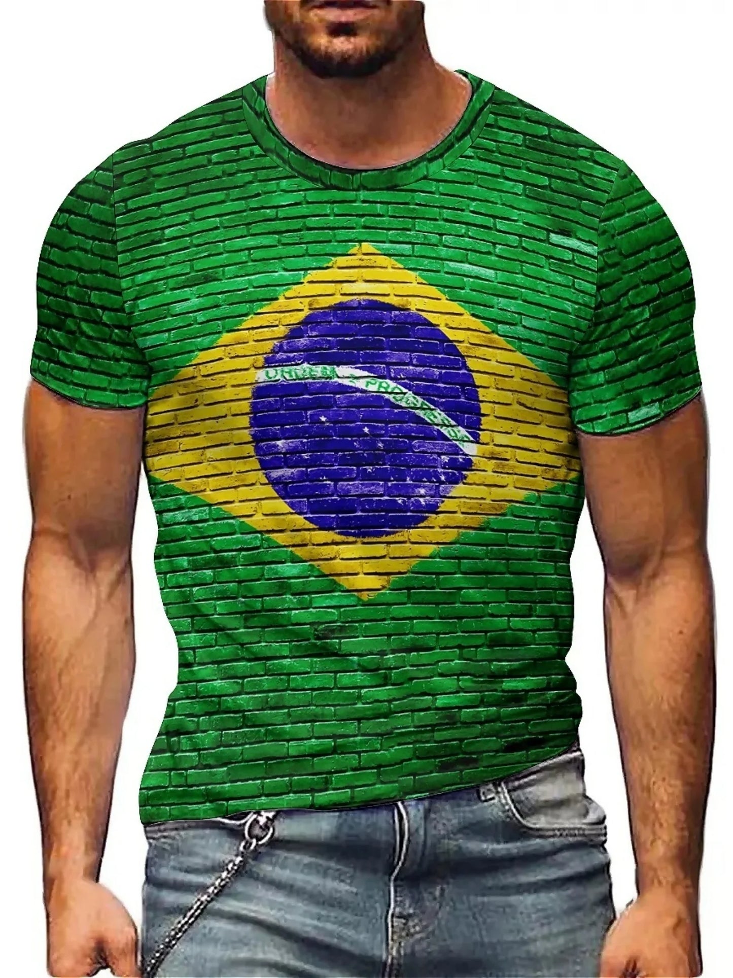 Men's & Women's Brazilian Flag 3D Print T-Shirt