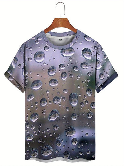 Men's 3D Print Water Drop Geometric Pattern T-Shirt