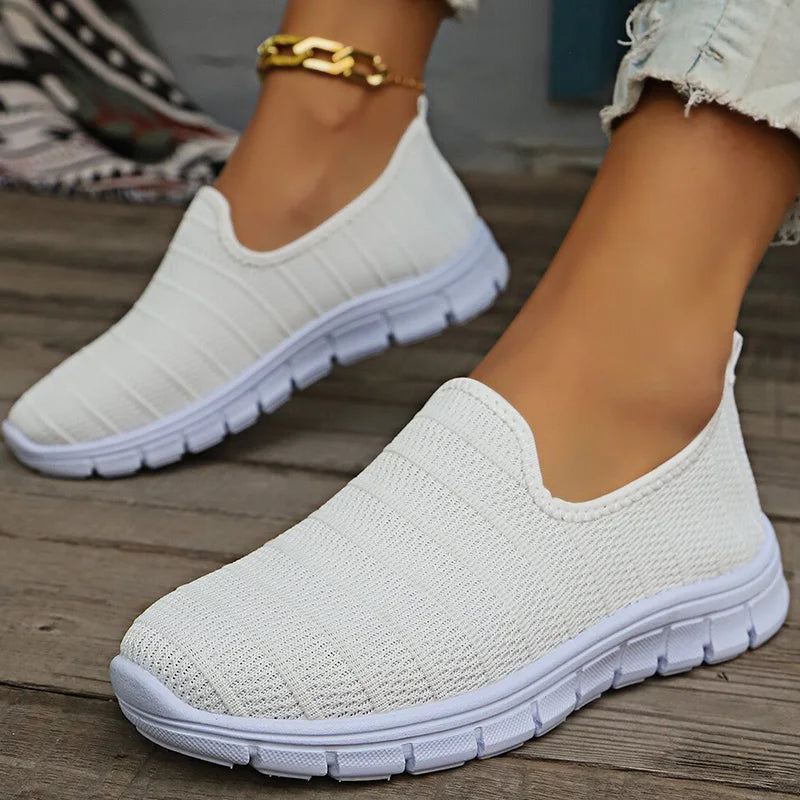 Women's Sneaker Slip On White Shoes