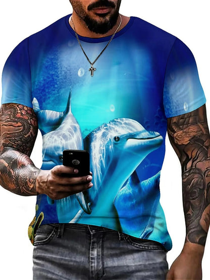 Men'S Ocean Animal Dolphin Print T-Shirt,