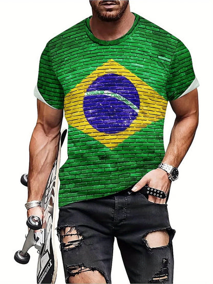 Men's & Women's Brazilian Flag 3D Print T-Shirt