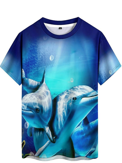 Men'S Ocean Animal Dolphin Print T-Shirt,