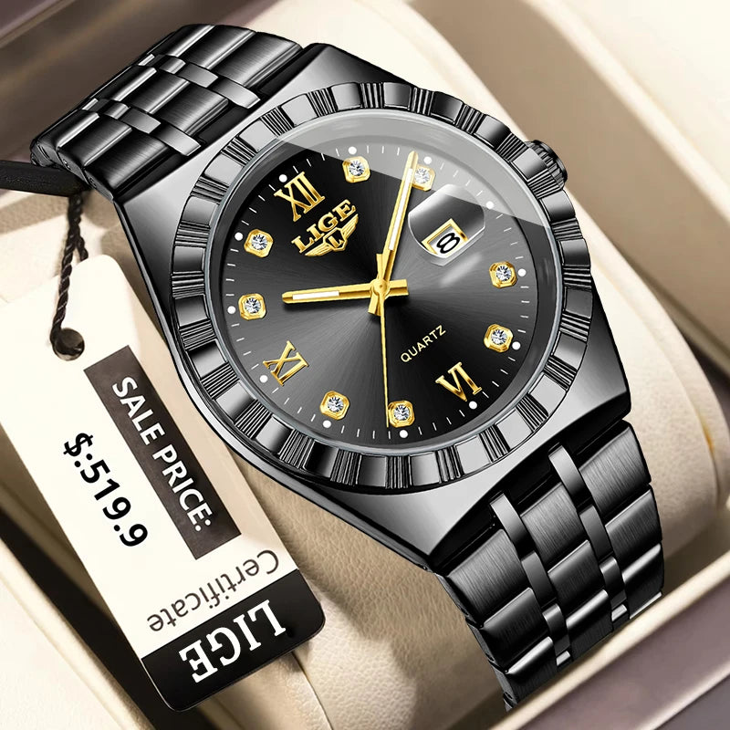 LIGE Original Quartz Man Wristwatch Fashion Luxury