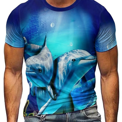 Men'S Ocean Animal Dolphin Print T-Shirt,