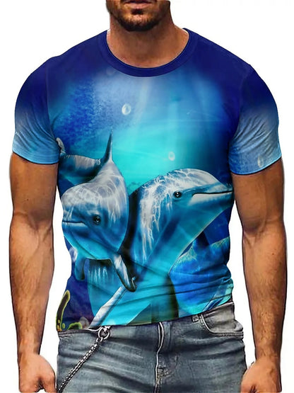 Men'S Ocean Animal Dolphin Print T-Shirt,